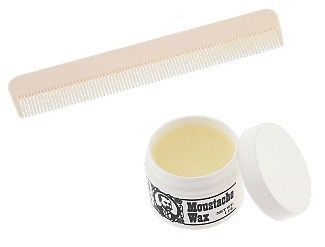 Col Ichabod Conk Moustache Wax & White Moustache Comb