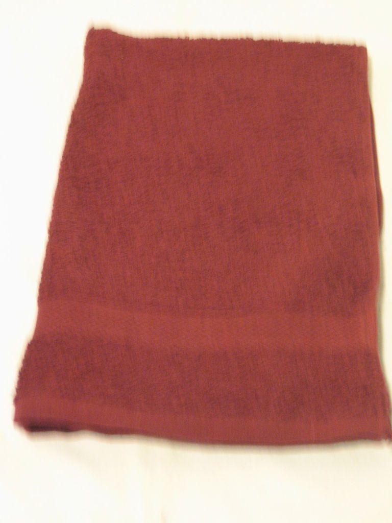 burgundy towels in Bath