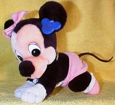 Disney BABY MINNIE MOUSE Crawling 8 Plush 1984 Theme Park Exclusive