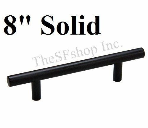 Solid Matte Black Steel Bar Pull Drawer Cabinet Hardware Kitchen