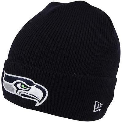 New Era Seattle Seahawks Cuffed Logo Beanie   Navy Blue