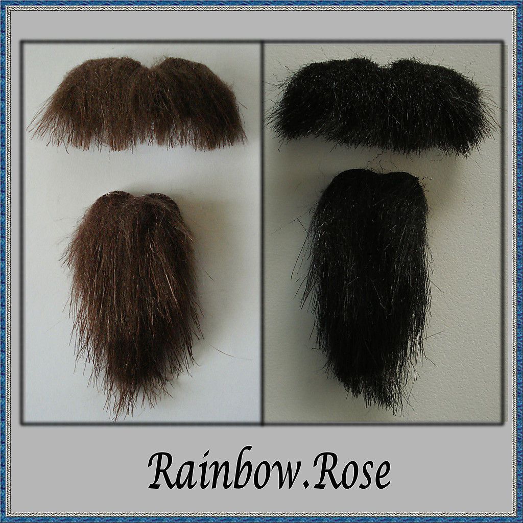 BEARD & Moustache GOATIE BLACK or BROWN #A Wizard, Pirate, Biker