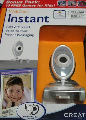 NEW CREATIVE WEBCAM INSTANT USB CAMERAS VF0040WM Bonus pack w? 10 free