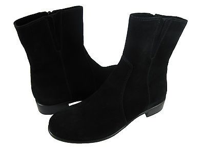 La Canadienne Womens Solana Black Suede Zipper Booties Waterproof