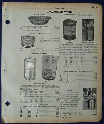 Galvanized Ware, Buckets, Original Vintage 1930s Union Hardware