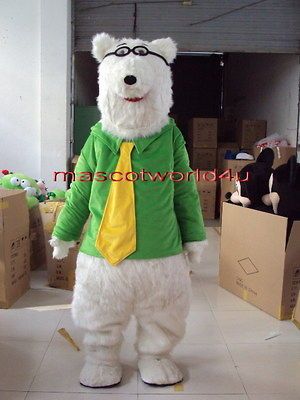 Professional New Polar Bear Mascot Costume Fancy Dress Adult SIZE