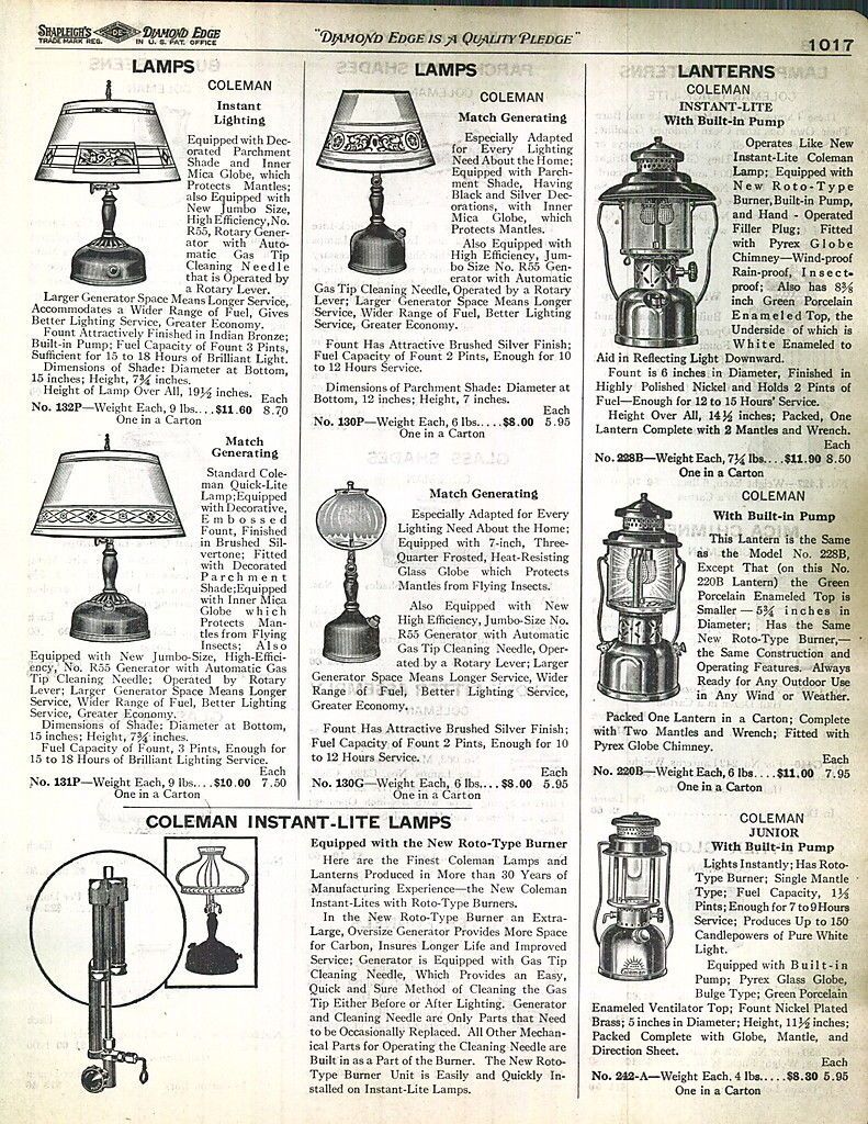 Page Coleman Instant Lighting Lamps Lanterns Parchment Glass Shades