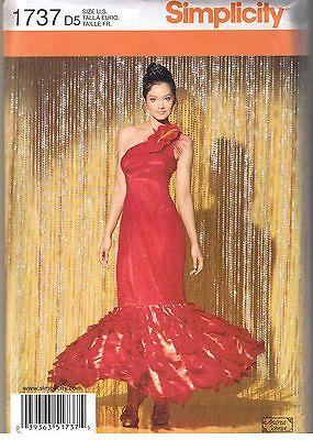 One Shoulder Mermaid Dress Gown Dance Costume Sewing Pattern Sz 4 6 8