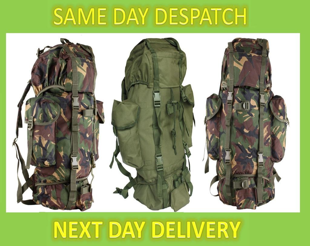 ARMY CADET 65L   75L RUCKSACK BERGEN DPM OLIVE GREEN COMBAT HIKING