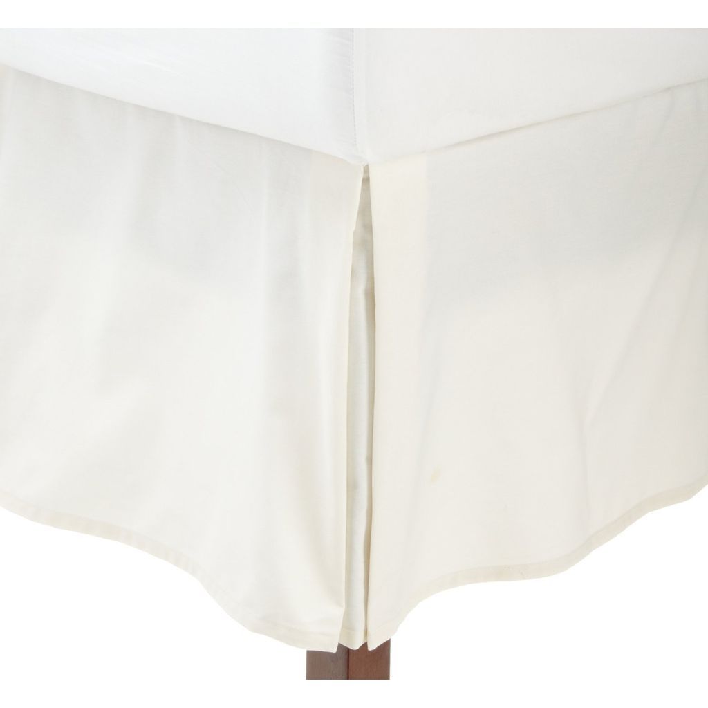 Tailored Poplin Bedskirt Dust Ruffle w/ 14 Drop Length, King, Ivory