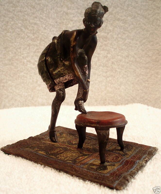 19 c BERGMAN EROTIC BRONZE LADY WEARING HER SHOES