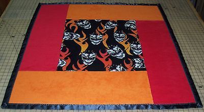 Skulls w/spikes Goth Style fleece Baby Blanket w/custom name