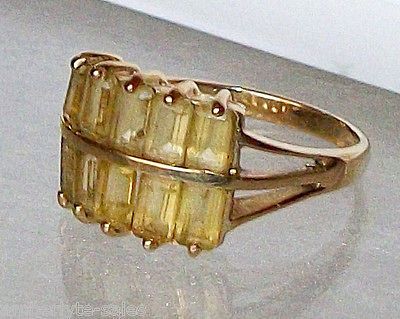 NICE   14K SOLID YELLOW GOLD BERYL GEMSTONE COCKTAIL RING SZ 8.75