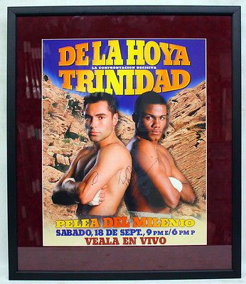 OSCAR DE LA HOYA, FELIX TRINIDAD SIGNED POSTER PSA/DNA