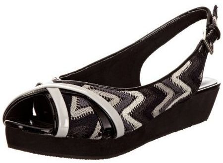 BLINK (BRONX)ZIG ZAG MANDARIN/RISK/ VIOLET SLING BACK PEEP TOE WEDGE