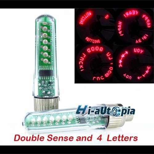 Bike Bicycle Wheel Valve Tire Tyre LED Letter Light Red