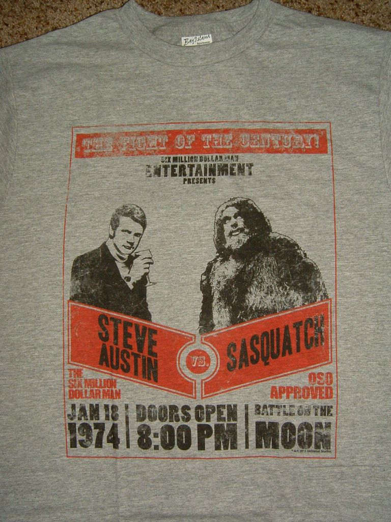 Six Million Dollar Man Fighting Sasquatch Bigfoot Shirt