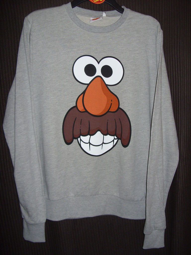 BNWT HASBRO MR POTATO HEAD CARTOON CHARACTER MENS LONG SLEEVED TOP