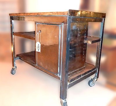 STUNNING UPCYCLED STEEL KITCHEN SIDEBOARD ISLAND