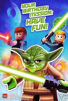 Star Wars LEGO Yoda Birthday Greeting Card