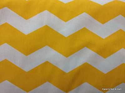 Yellow White Chevron Zigzag Stripe Striped Pattern Print Curtain