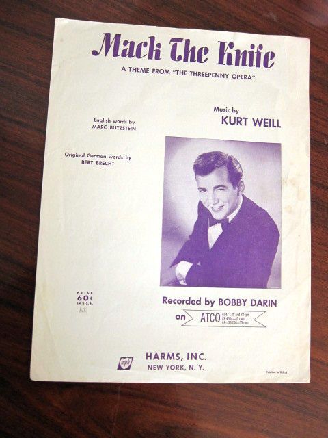 BOBBY DARIN Mack the Knife Sheet Music