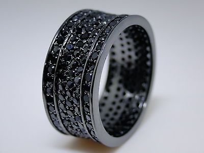 MEN BLACK GOLD FINISH LAB DIAMOND ETERNITY INFINITY ENGAGEMENT WEDDING