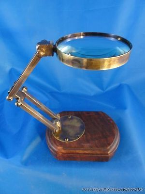 QUALITY REPLICA ANTIQUE DESK MAGNIFIER MAGNIFYING GLASS ADJUSTABLE