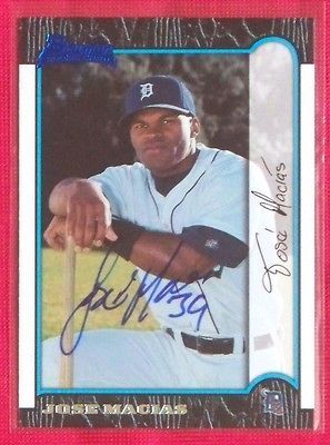 Jose Macias Detroit Tigers 1999 Bowman Signed Card