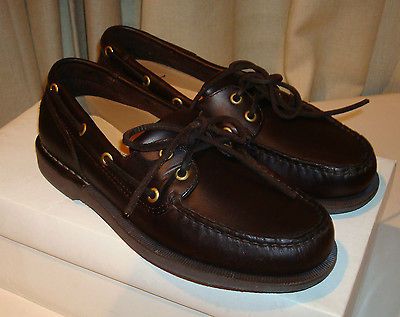 ROCKPORT CAUSAL BOAT SHOES.COLOR  DK BROWM, MENS SIZE 6.5 W