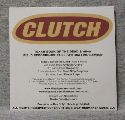 Clutch   Texan Book Of the Dead+ more   U.S. PROMO cd   RARE