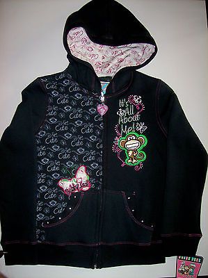 Bobby Jack Its All About Me Girls Black Hoodie Size Large New With