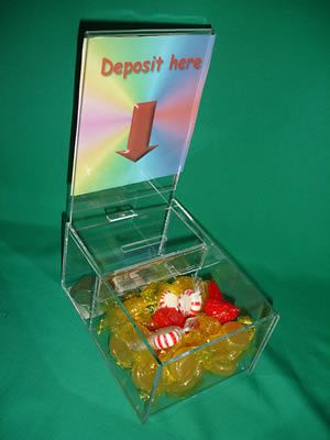 TWO (2) VENDING STYLE DONATION BOXES FOR FUNDRAISING