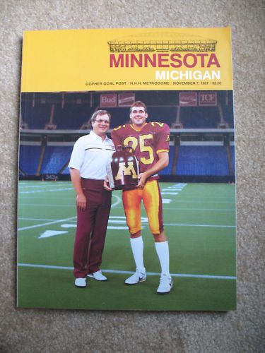 1987 UNIV OF MICHIGAN VS MINNESOTA FOOTBALL PROGRAM