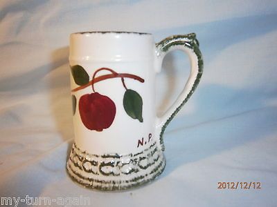 Vintage Blue Ridge Erwin Pottery Negatha Peterson HP Apple Mini Stein