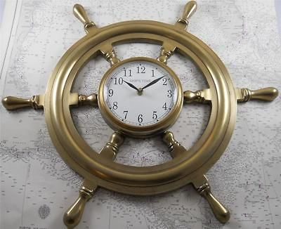 Wheel Clock Ship Wheel Wall Clocks Antique Brass Finish Boats Fishing