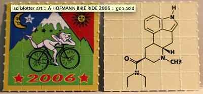 lsd blotter art  A HOFMANN BIKE RIDE 2006 DOUBLE SIDED goa acid