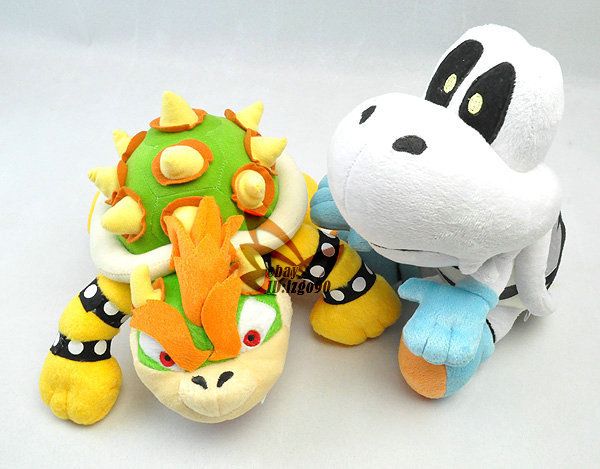 Super mario 9 10 bros Bowser Dry bones soft plush Toy doll MW639