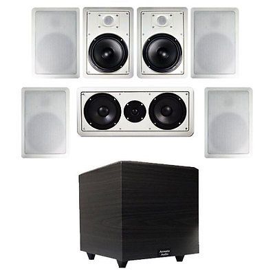 Acoustic Audio MT8 4 8 Surround Speakers w/Center Channel & 10