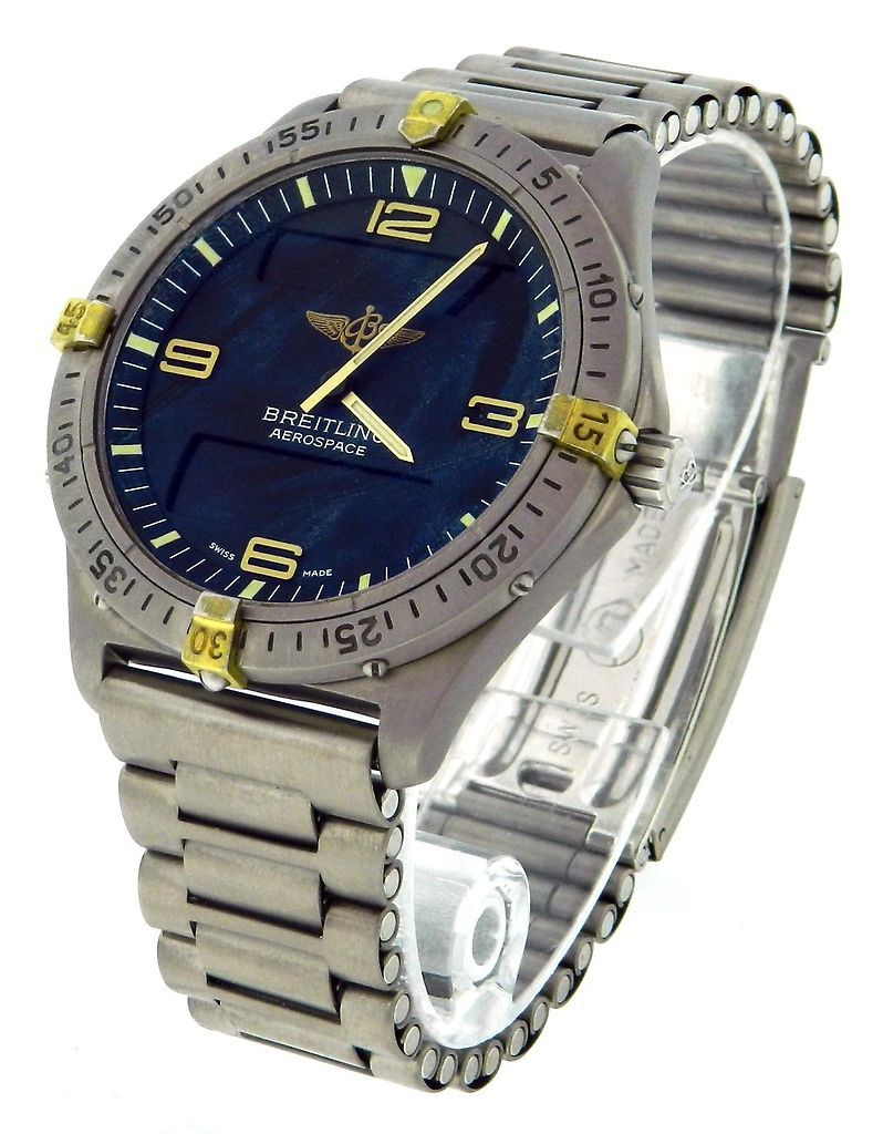 Mens Breitling Aerospace F56062 Titanium Analog Digital Quartz Watch