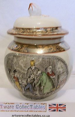 Adams Vintage Micratex Ironstone Small Ginger Jar with Lid   1960s.