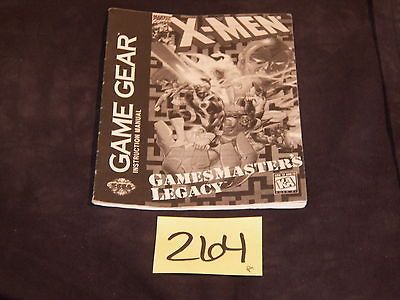 Sega Game GearXMan Games Masters Legacy MANUAL ONLY (CD)