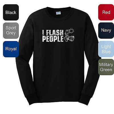 Flash People LONG SLEEVE T SHIRT Funny Camera Photography Retro