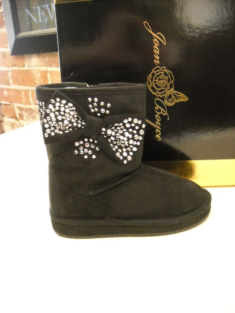 Joan Boyce Bow Black Studded Boots