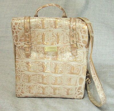 NEW Brahmin Marilyn Purse/Backpack Champagne Orinoco I33529CG w.Dust