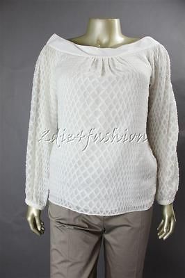 1290 New VERSACE White Silk Sheer Diamond Burnout Chiffon Poet Shirt