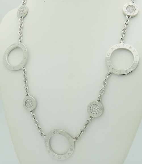 Bvlgari Bulgari 18K White Gold Diamond Link Necklace