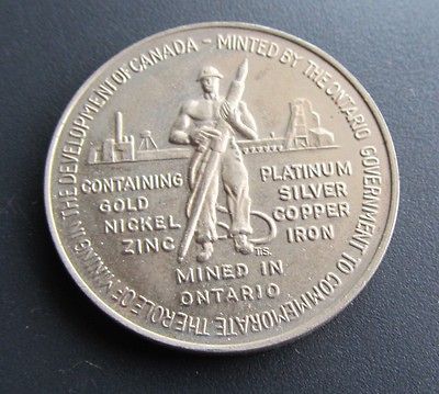 MINING ONTARIO CONFEDERATION 1867 1967 GOLD & SILVER 2 COMMEMORATIVE