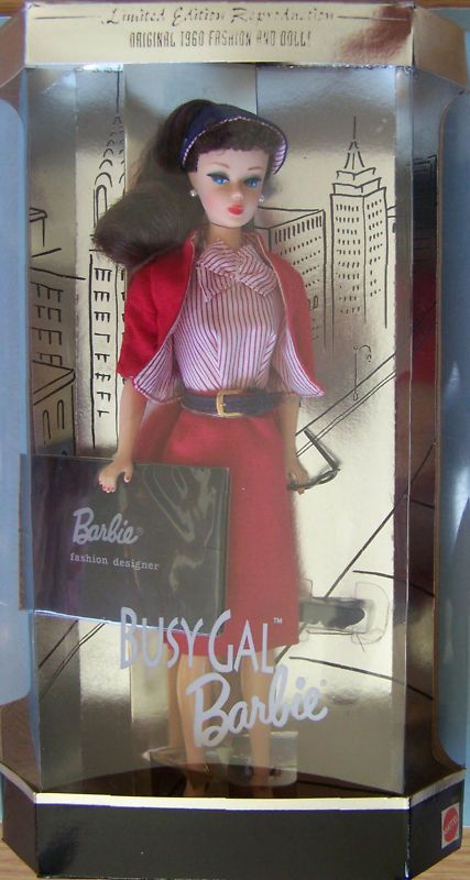 1997 BUSY GAL BRUNETTE PT BARBIE DOLL 1962 Repro NRFB