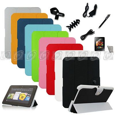 Slim PU Leather Cover Case Accessory Bundles F Kindle Fire HD 8.9